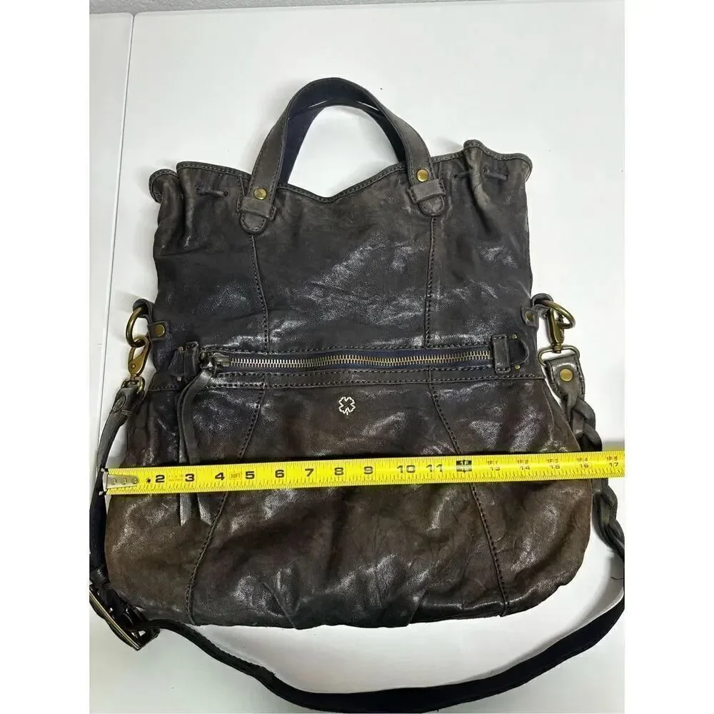 Lucky Brand Black Italian Lamb Leather Shoulder Crossbody Bag